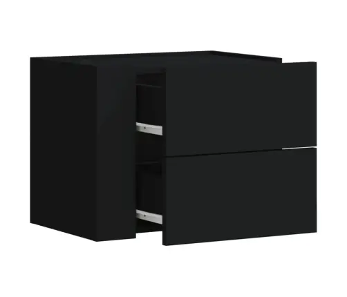 Sienas Naktsskapītis, Melns, 45X30X35 Cm Vidaxl
