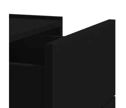 Sienas Naktsskapītis, Melns, 45X30X35 Cm Vidaxl