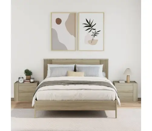 Sienas Naktsskapīši, 2 Gab., Ozolkoka Krāsa, 45X30X35 Cm Vidaxl Sienas Naktsskapīši, 2 Gab., Ozolkoka Krāsa, 45X30X35 Cm Vidaxl