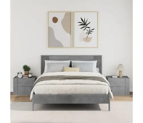 Sienas Naktsskapīši, 2 Gab., Betona Pelēki, 45X30X35 Cm Vidaxl