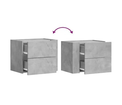 Sienas Naktsskapīši, 2 Gab., Betona Pelēki, 45X30X35 Cm Vidaxl