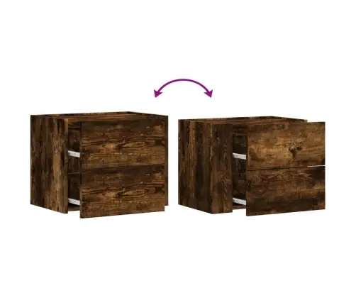 Sienas Naktsskapītis, Ozolkoka Krāsa, 45X30X35 Cm Vidaxl