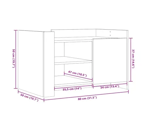 Kohvilaud, Suitsutatud Tamm, 80X50X50 cm Tehispuit Kohvilaud, Suitsutatud Tamm, 80X50X50 cm Tehispuit