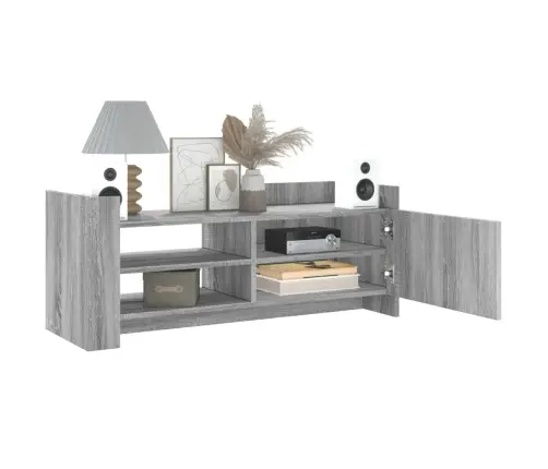 Televizoriaus Spintelė, Pilka Ąžuolo, 100X35X40cm Mediena