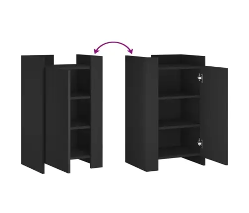 Šoninė Spintelė, Juodos Spalvos, 45X35X75cm Apdirbta Mediena