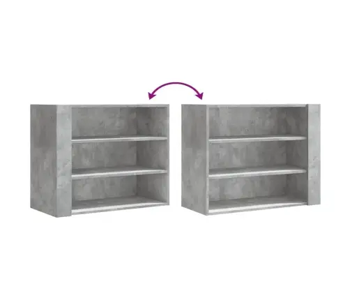 Sienas Skapītis, Betona Pelēks, 75X35X60 Cm, Inženierijas Koks Vidaxl