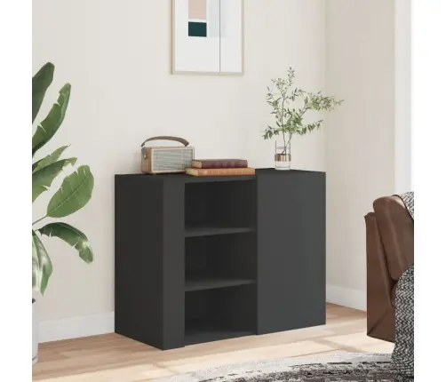 Sienas Skapītis, Melns, 75X35X60 Cm, Inženierijas Koks Vidaxl