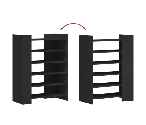 Jalatsikapp, Must, 74,5 X 37,5 X 100 cm Tehispuit