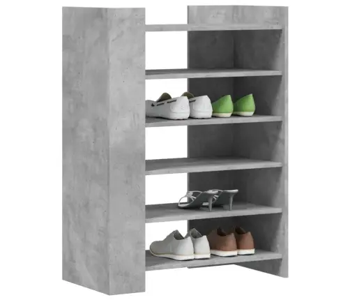 Apavu Skapītis Betona Pelēks 74,5X37,5X100Cm Inženierijas Koks Vidaxl