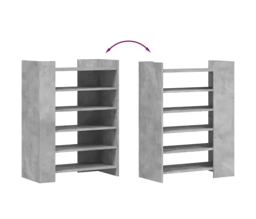 Apavu Skapītis Betona Pelēks 74,5X37,5X100Cm Inženierijas Koks Vidaxl