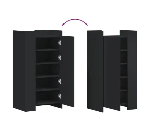 Spintelė Batams, Juoda, 52X37,5X100cm Apdirbta Mediena