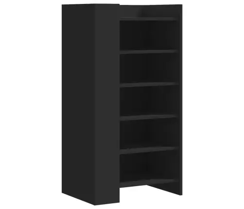 Jalatsikapp, Must, 52 X 37,5 X 100 cm Tehispuit