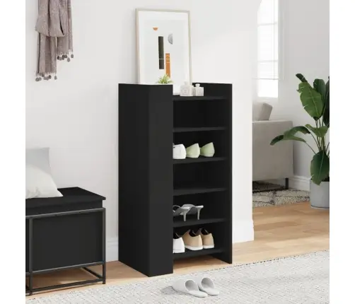 Jalatsikapp, Must, 52 X 37,5 X 100 cm Tehispuit