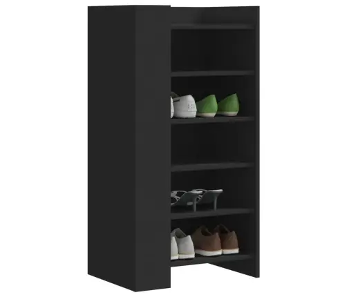 Jalatsikapp, Must, 52 X 37,5 X 100 cm Tehispuit