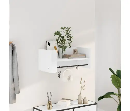 Sienas Plaukts, Balts, 70,5X35X30,5 Cm, Inženierijas Koks Vidaxl