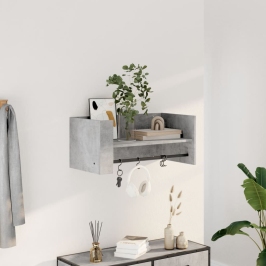 Sienas Plaukts Betona Pelēks 70,5X35X30,5Cm Inženierijas Koks Vidaxl