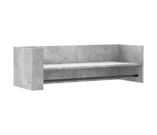 Sienas Plaukts, Betona Pelēks, 100X35X30,5 Cm, Skaidu Plāksne Vidaxl