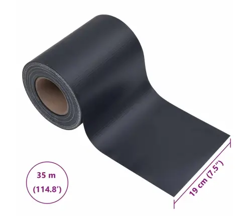 Dārza Privātuma Ekrāni 2 Gb Pvc 35X0,19 M Matēts Tumši Pelēks Vidaxl