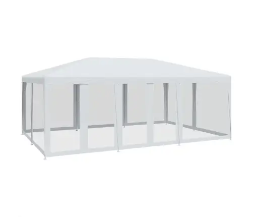 Svinību Telts, Ar 10 Sieta Sienām, 6X4 M, Balta, Hdpe Vidaxl