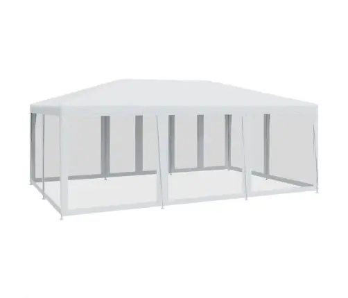 Svinību Telts, Ar 10 Sieta Sienām, 6X4 M, Balta, Hdpe Vidaxl