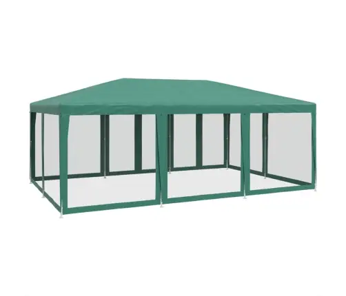 Proginė Palapinė Su 10 Tinklinėmis Sienomis, Žalia, 6X4M, Hdpe