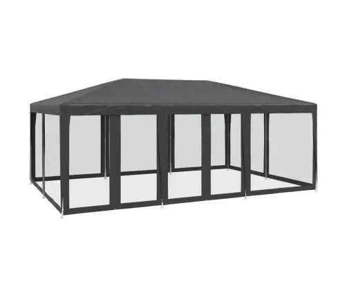 Svinību Telts, Ar 10 Sieta Sienām, 6X4 M, Antracītpelēka, Hdpe Vidaxl