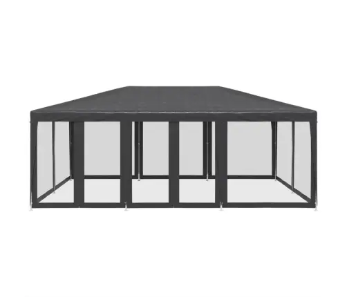 Svinību Telts, Ar 10 Sieta Sienām, 6X4 M, Antracītpelēka, Hdpe Vidaxl