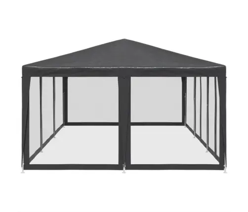 Svinību Telts, Ar 10 Sieta Sienām, 6X4 M, Antracītpelēka, Hdpe Vidaxl