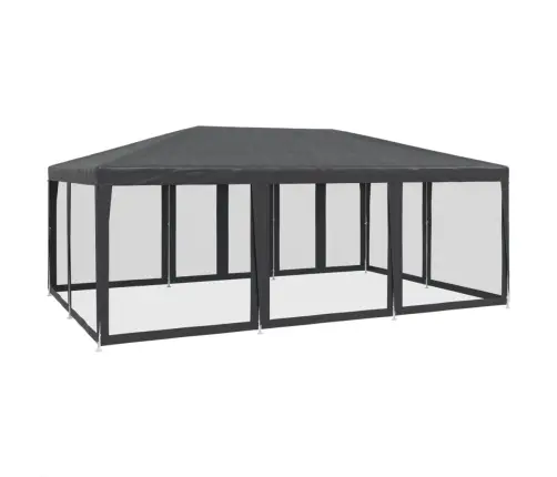 Svinību Telts, Ar 10 Sieta Sienām, 6X4 M, Antracītpelēka, Hdpe Vidaxl