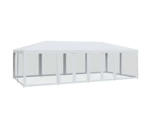 Svinību Telts, Ar 12 Sieta Sienām, 8X4 M, Balta, Hdpe Vidaxl