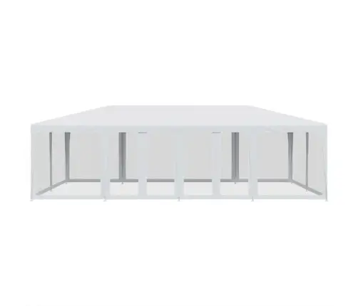 Svinību Telts, Ar 12 Sieta Sienām, 8X4 M, Balta, Hdpe Vidaxl