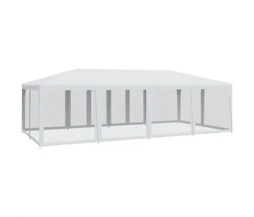 Svinību Telts, Ar 12 Sieta Sienām, 8X4 M, Balta, Hdpe Vidaxl
