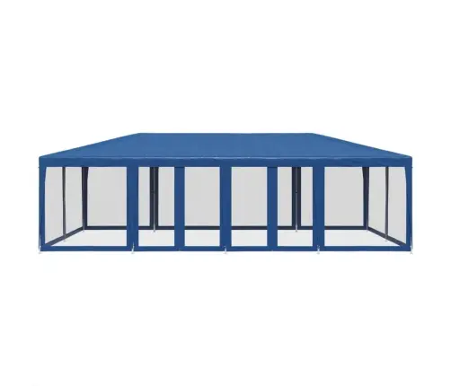 Svinību Telts, Ar 12 Sieta Sienām, 8X4 M, Zila, Hdpe Vidaxl
