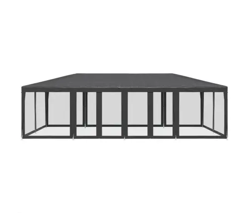 Svinību Telts, Ar 12 Sieta Sienām, 8X4 M, Antracītpelēka, Hdpe Vidaxl