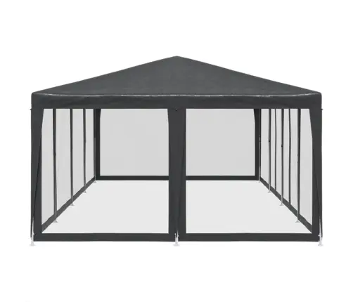 Svinību Telts, Ar 12 Sieta Sienām, 8X4 M, Antracītpelēka, Hdpe Vidaxl