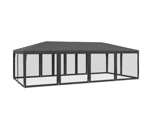 Svinību Telts, Ar 12 Sieta Sienām, 8X4 M, Antracītpelēka, Hdpe Vidaxl