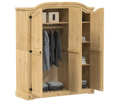 Drabužių Spinta Corona, 151,5X52X186cm Pušies Medienos Masyvas Drabužių Spinta Corona, 151,5X52X186cm Pušies Medienos Masyvas