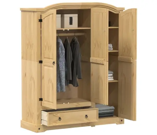 Skapis Corona, 151,5X52X186 Cm, Priedes Masīvkoks Vidaxl