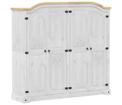 Riidekapp "Corona", Valge, 194X52X186 cm Männipuit