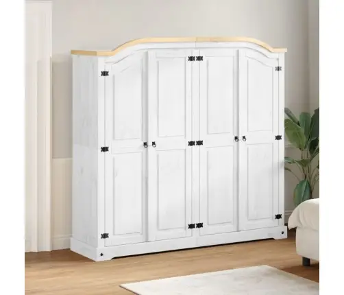 Riidekapp "Corona", Valge, 194X52X186 cm Männipuit