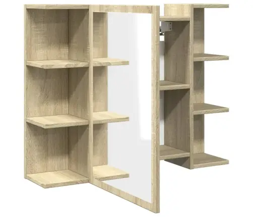 Vannasistabas Spoguļskapītis, Ozolkoka Krāsa, 80X20,5X64 Cm Vidaxl