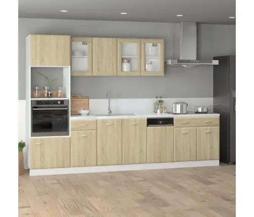 Pakabinama Stiklinė Spintelė,  “Lyon",  Ąžuolo Spalvos