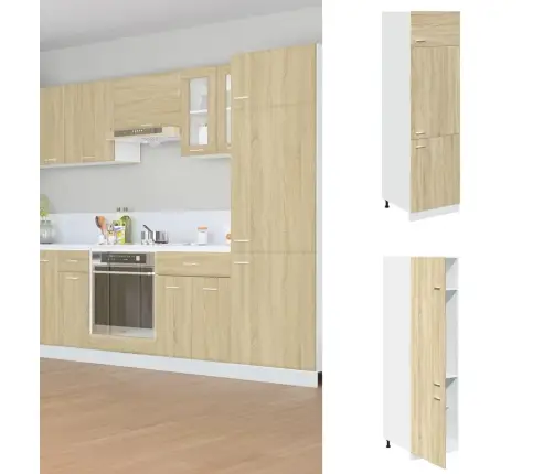 Šaldytuvo Spintelė,  “Lyon",  Sonoma Ąžuolo Spalvos,  60X57X207Cm