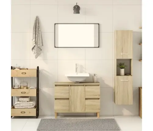 Vannasistabas Skapītis, Ozolkoka Krāsa, 30X30X130 Cm Vidaxl