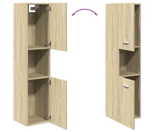 Vannasistabas Skapītis, Ozolkoka Krāsa, 30X30X130 Cm Vidaxl