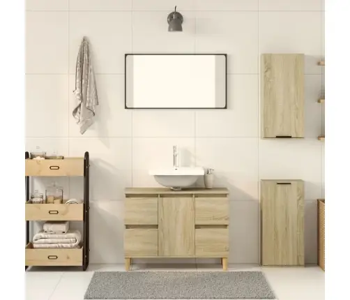 Vannasistabas Sienas Skapītis, Ozolkoka Krāsa, 32X20X67 Cm Vidaxl