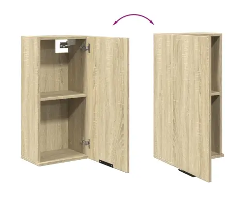 Vannasistabas Sienas Skapītis, Ozolkoka Krāsa, 32X20X67 Cm Vidaxl