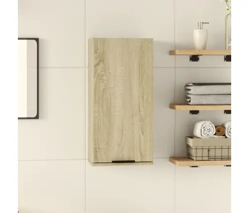 Vannasistabas Sienas Skapītis, Ozolkoka Krāsa, 32X20X67 Cm Vidaxl