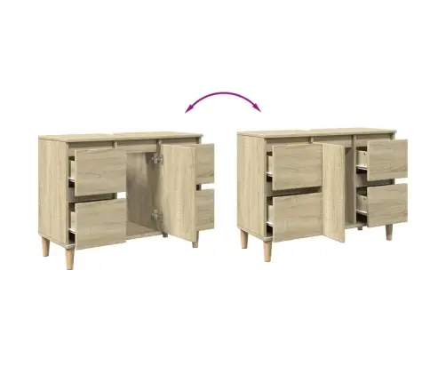 Izlietnes Skapītis, Ozolkoka, 80X33X60 Cm, Inženierijas Koks Vidaxl