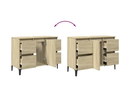 Izlietnes Skapītis, Ozolkoka, 80X33X60 Cm, Inženierijas Koks Vidaxl